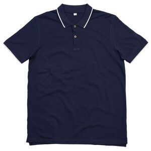 Mantis Mens Tipped Polo Shirt / Navy/White